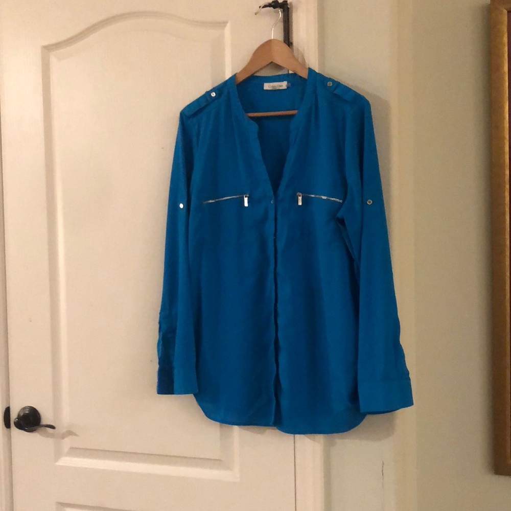 Blue Calvin Klein Blouse - Size XL
